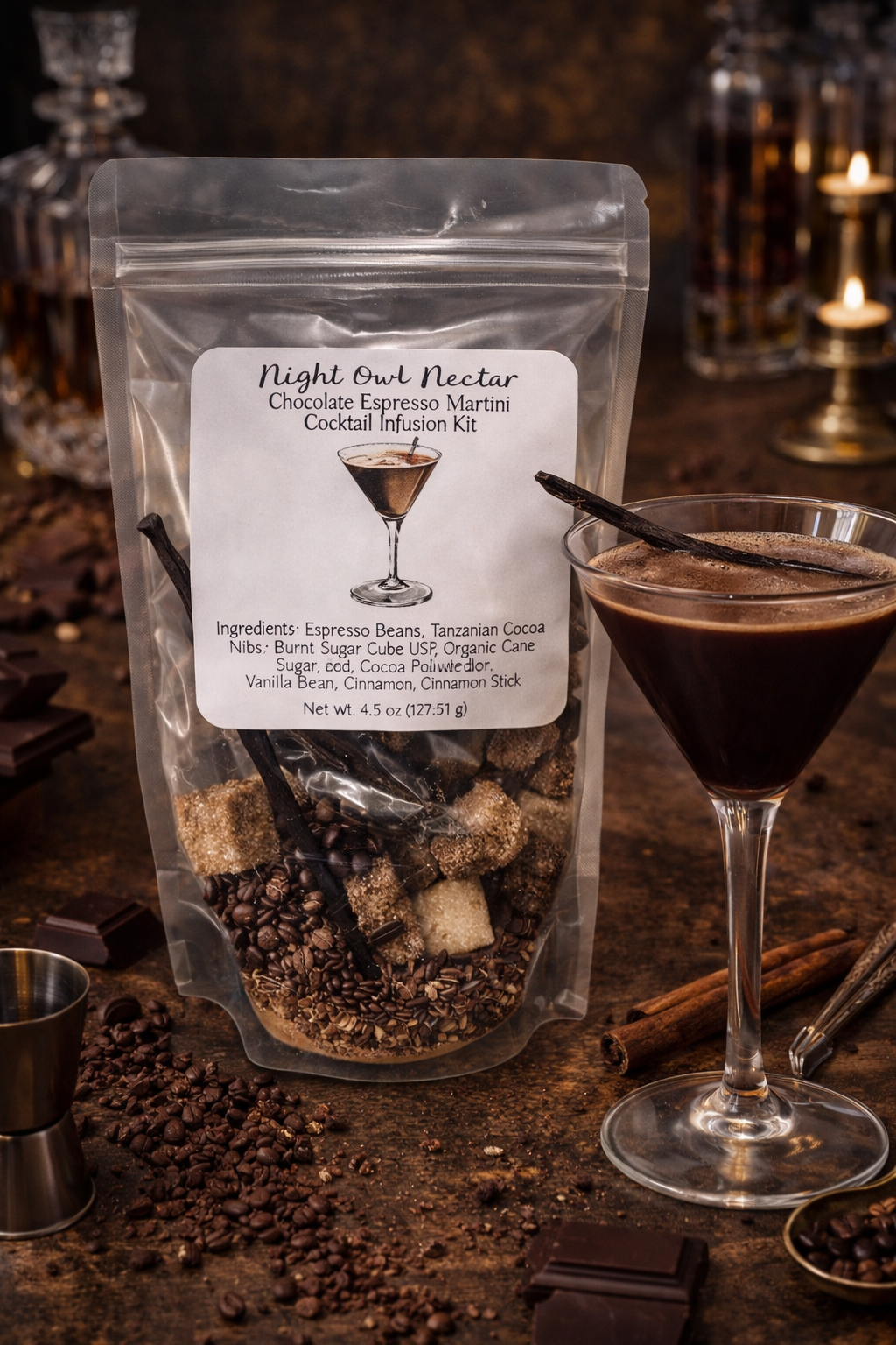 Night Owl Nectar - Chocolate Espresso Martini Cocktail Infusion Kit
